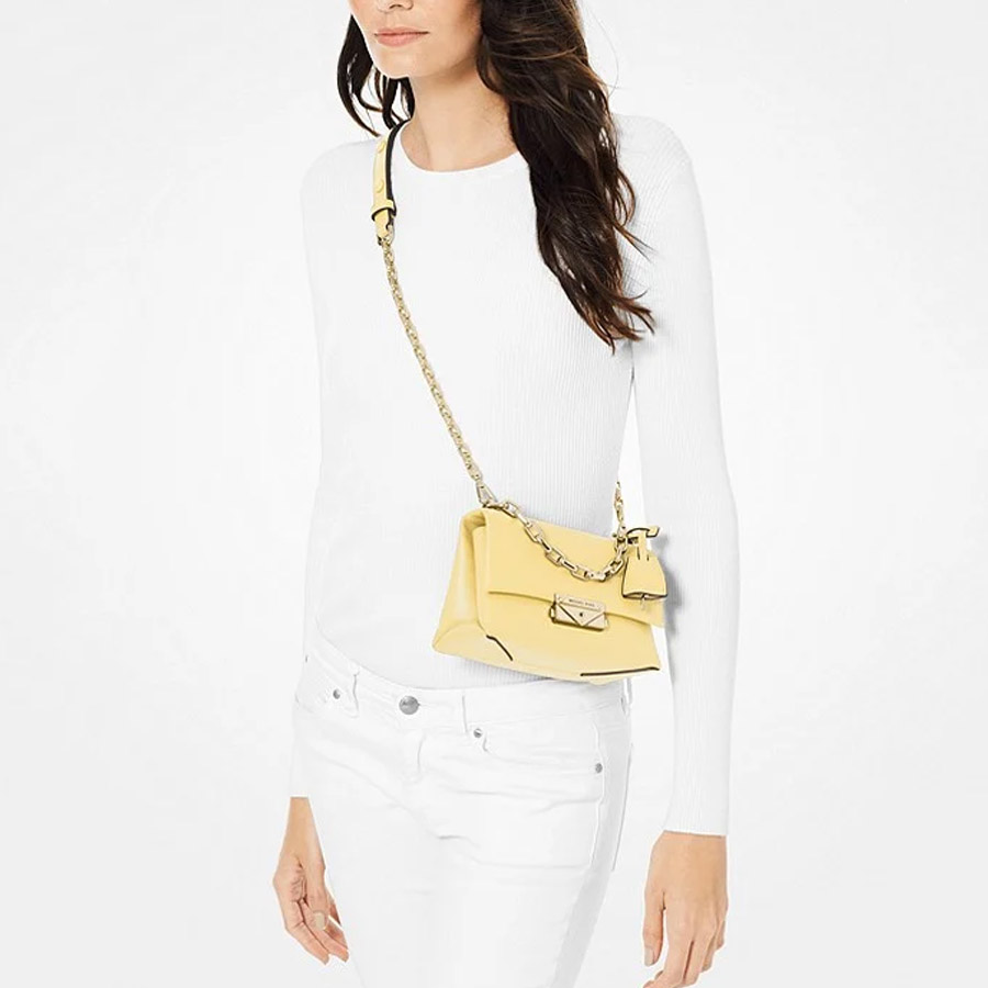 Túi Đeo Chéo Michael Kors MK Cece Extra-Small Leather Crossbody Bag 32S9L0EC0L Màu Vàng Nhạt