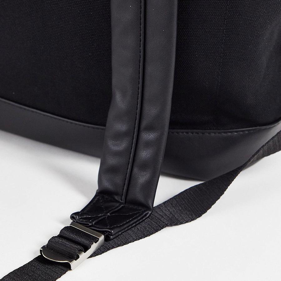 Balo Topman Canvas And Pu Rucksack In Black 2045420 Màu Đen