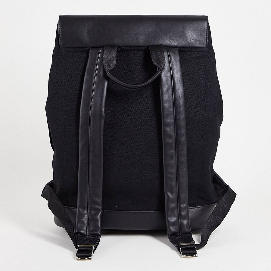 Balo Topman Canvas And Pu Rucksack In Black 2045420 Màu Đen