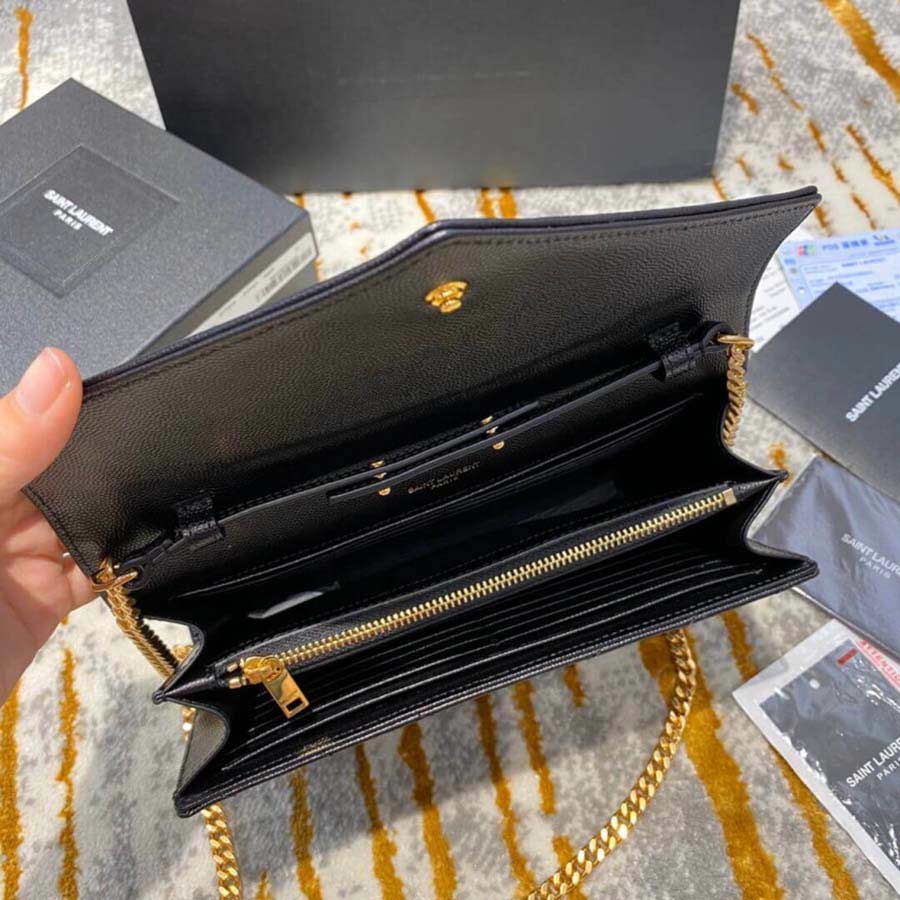 Túi Đeo Chéo Nữ Yves Saint Laurent YSL Monogram Envelope Chain Wallet 377828 Màu Đen