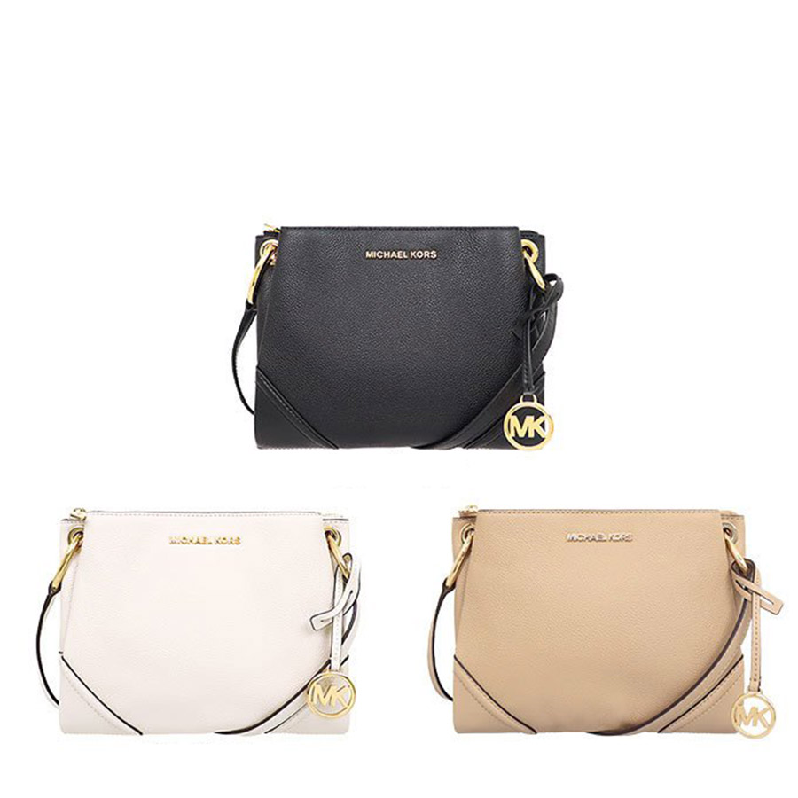 Túi Đeo Chéo Michael Kors MK Nicole Three Pocket Shoulder Bag Màu Trắng