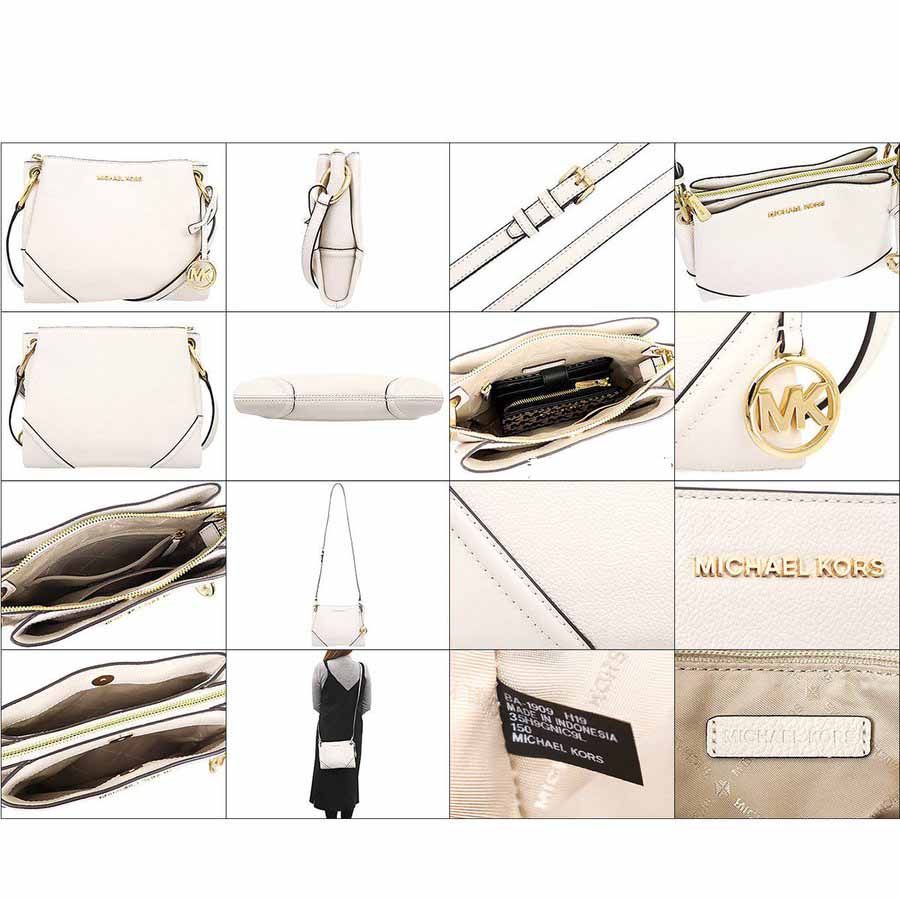 Túi Đeo Chéo Michael Kors MK Nicole Three Pocket Shoulder Bag Màu Trắng