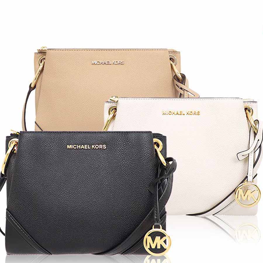 Túi Đeo Chéo Michael Kors MK Nicole Three Pocket Shoulder Bag Màu Trắng