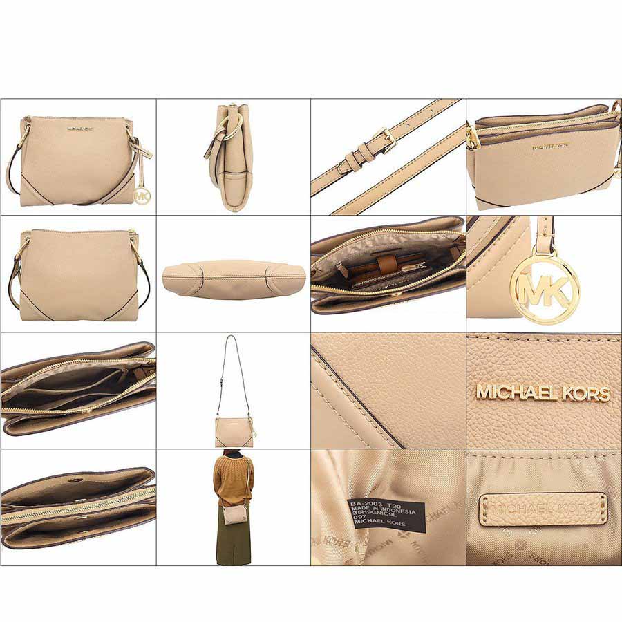 Túi Đeo Chéo Michael Kors MK Nicole Three Pocket Shoulder Bag Bisque Màu Nude