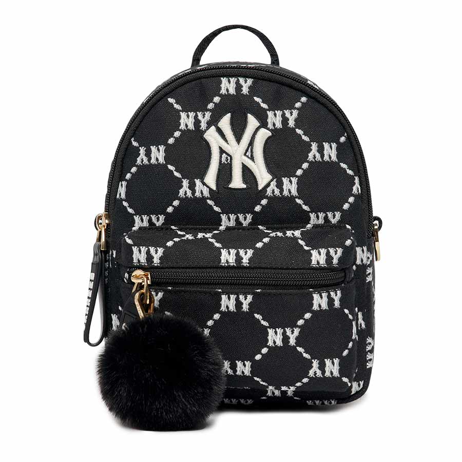 Balo Trẻ Em MLB Mini Diamond Monogram Jacquard New York Yankees 7ABKM032N-50BKS Màu Đen