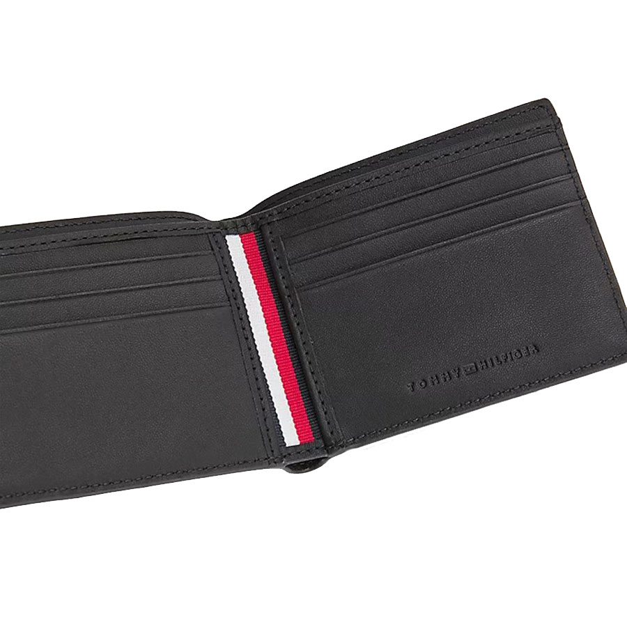 Ví Nam Tommy Hilfiger Small Credit Card Wallet AM0AM09398_NERO_BDS Màu Đen