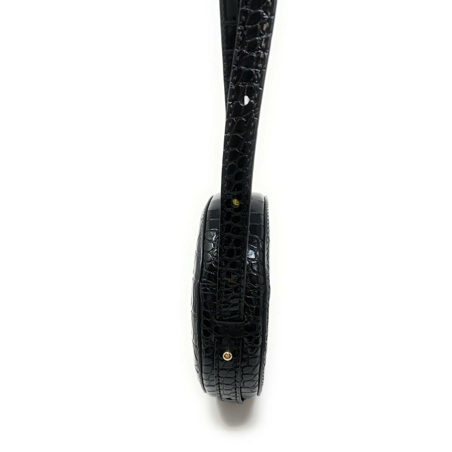 Túi Đeo Chéo Michael Kors MK Aidy Small Canvas And Crocodile Embossed Canteen Crossbody Bag 35T1GUWC0C Màu Đen