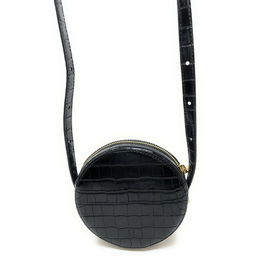Túi Đeo Chéo Michael Kors MK Aidy Small Canvas And Crocodile Embossed Canteen Crossbody Bag 35T1GUWC0C Màu Đen