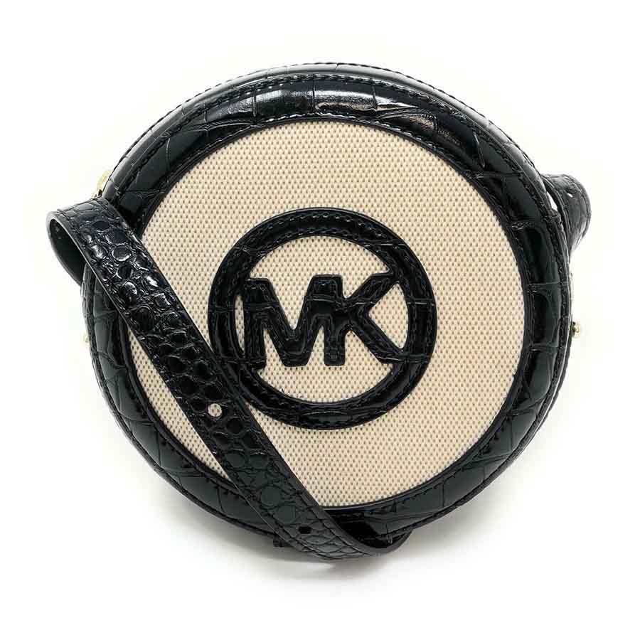 Túi Đeo Chéo Michael Kors MK Aidy Small Canvas And Crocodile Embossed Canteen Crossbody Bag 35T1GUWC0C Màu Đen