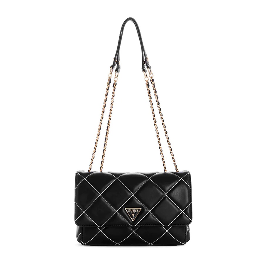 Túi Đeo Chéo Guess Black Multi Cessily Convertible Crossbody Bag Màu Đen Size 26 (Thanh Lý)