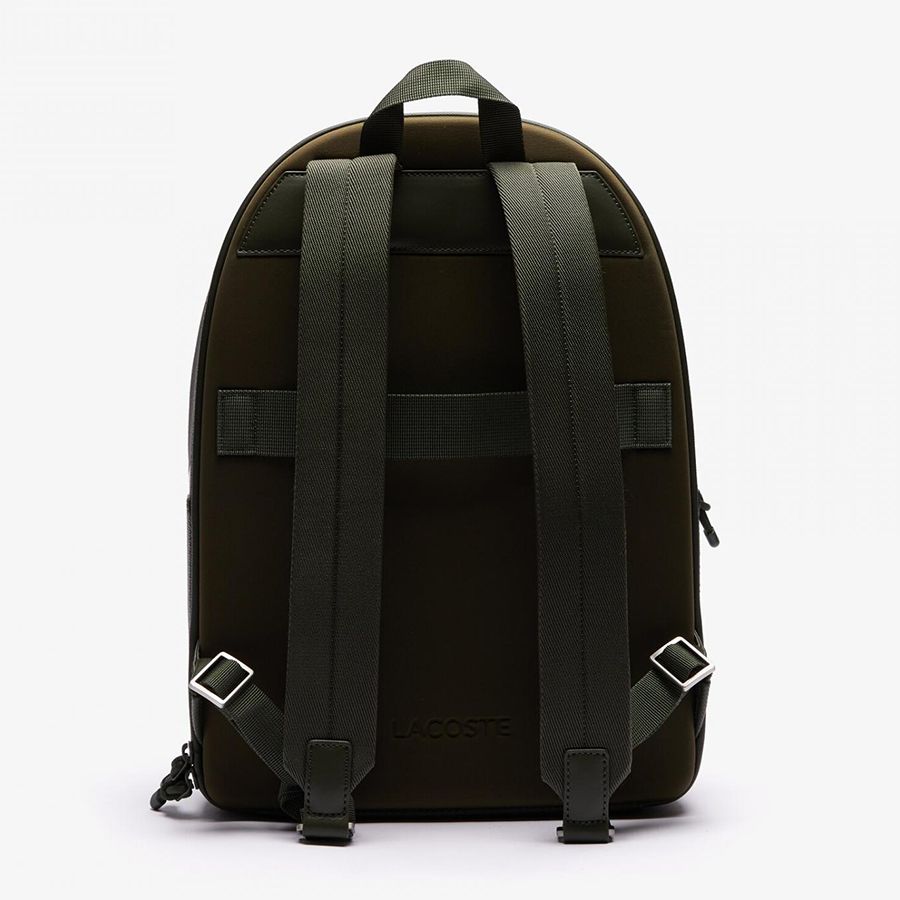 Balo Lacoste Chantaco Graphic Piqué Leather Backpack Baobab Tank Màu Xanh Olive