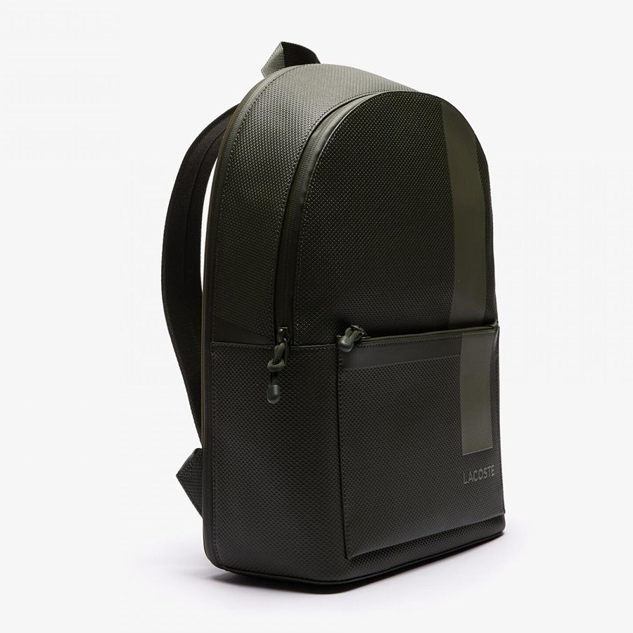 Balo Lacoste Chantaco Graphic Piqué Leather Backpack Baobab Tank Màu Xanh Olive