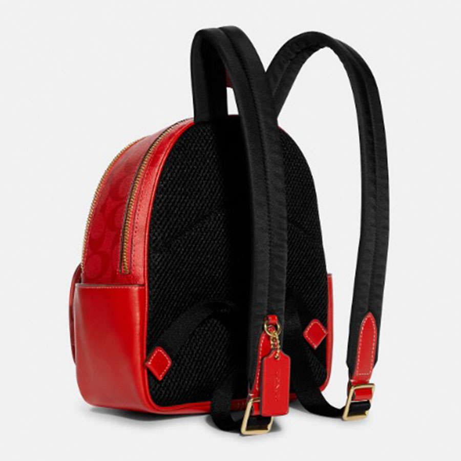 Balo Coach Mini Court Backpack In Signature Canvas C8604 Màu Đỏ Size 20