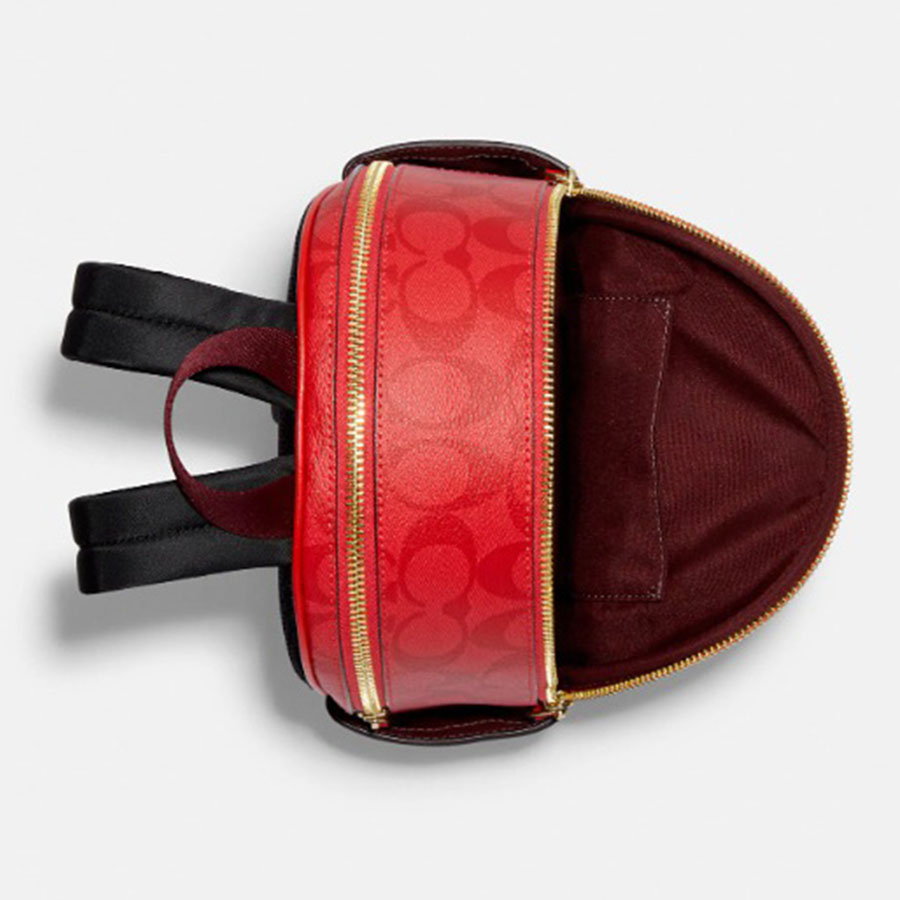 Balo Coach Mini Court Backpack In Signature Canvas C8604 Màu Đỏ Size 20