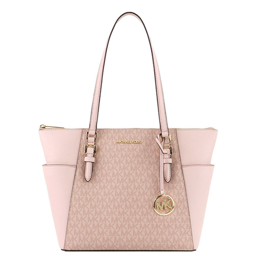 Túi Tote Michael Kors MK Casual Style Street Style A4 Bi-color Leather Party Style Màu Hồng