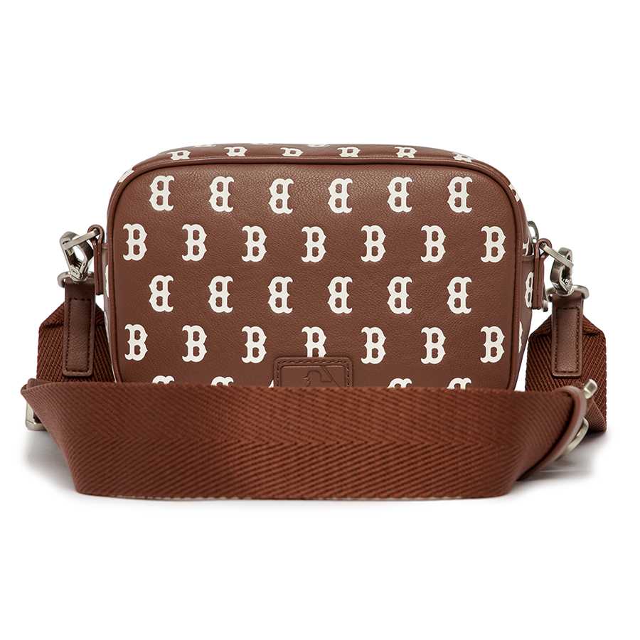 Túi Đeo Chéo MLB Classic Monogram PU Emboss Mini Cross Bag Boston Red Sox 3ACRS092N-43BRD Màu Nâu