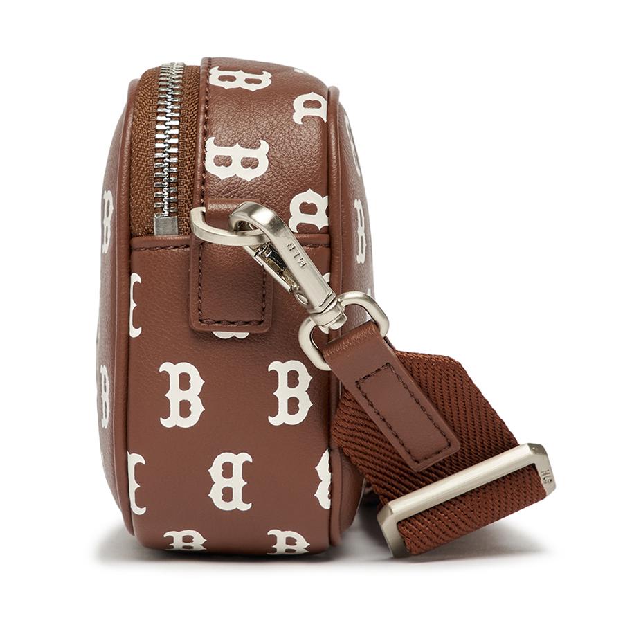 Túi Đeo Chéo MLB Classic Monogram PU Emboss Mini Cross Bag Boston Red Sox 3ACRS092N-43BRD Màu Nâu