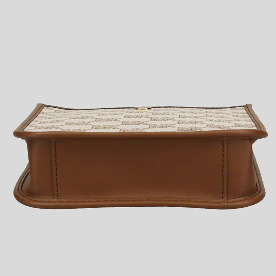 Túi Đeo Chéo Michael Kors MK Briley Small Logo Messenger Bag Luggage Multi 35S2G7BM1J Màu Nâu Be