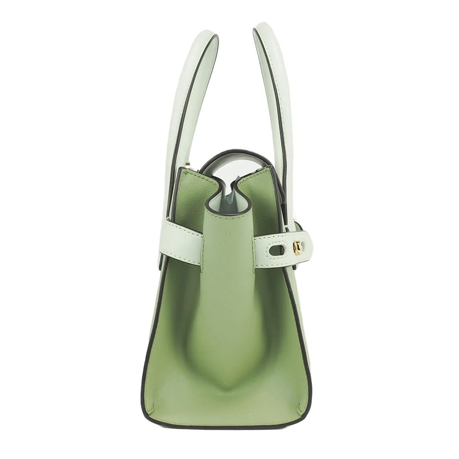 Túi Xách Michael Kors MK Carmen Medium Flap Belted Satchel Colorblock Light Sage Multi Màu Xanh Olive