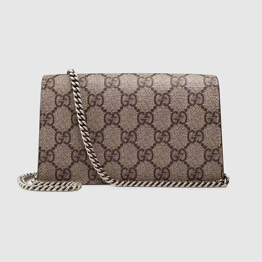 Túi Đeo Chéo Gucci Dionysus GG Supreme Super Mini Bag Màu Nâu Be