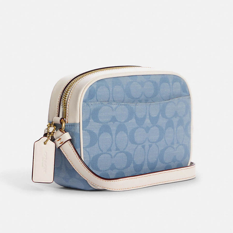 Túi Đeo Chéo Coach Mini Jamie Camera Bag In Signature Chambray Màu Xanh Phối Trắng