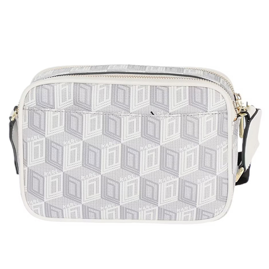 Túi Đeo Chéo Karl Lagerfeld Ikonik Kuilt Black Shoulder Bag Màu Trắng Xám