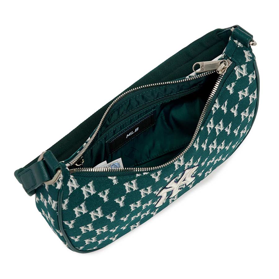 Túi Đeo Vai MLB Monogram Jacquard Hobo New York Yankees 3ABQS102N-50GND Màu Xanh Green