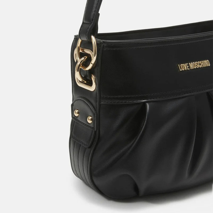 Túi Đeo Chéo Love Moschino Ruched Stitching Shoulder Bag Màu Đen