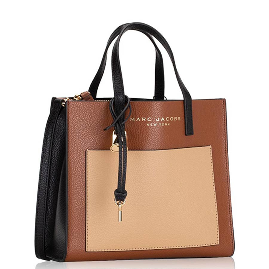 Túi Xách Marc Jacobs Mini Grind Satchel Tote Bag Chocolate Truffle Multi M0016132 Màu Nâu Be