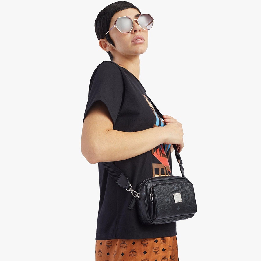 Túi Đeo Chéo MCM Aren Crossbody In Visetos MMRAAKC03BK001 Màu Đen