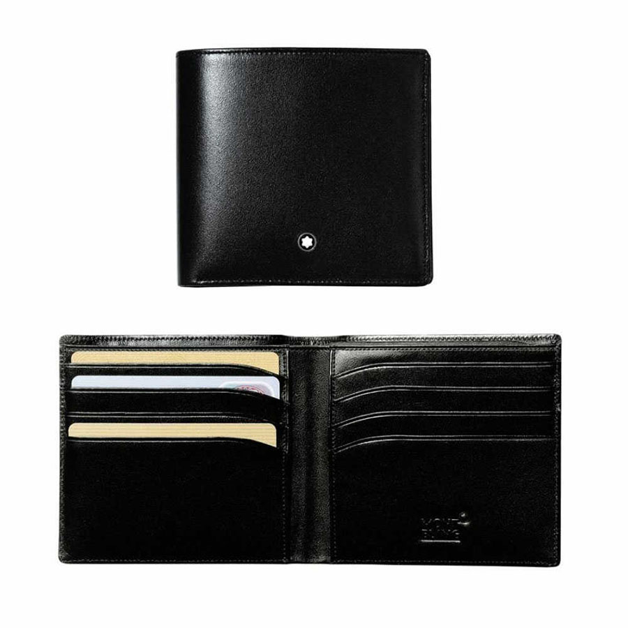 Ví Montblanc Meisterstuck 8cc Black Leather Wallet MB125395 Màu Đen
