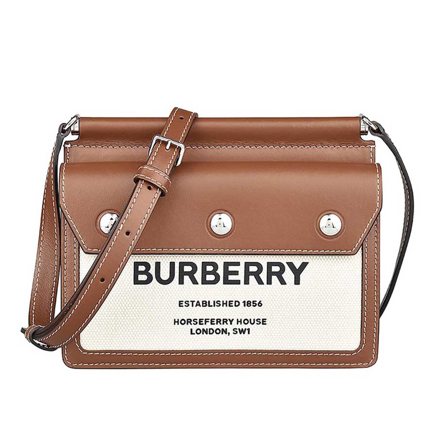 Túi Đeo Chéo Burberry Mini Horseferry Print Title Bag With Pocket Detail Màu Nâu