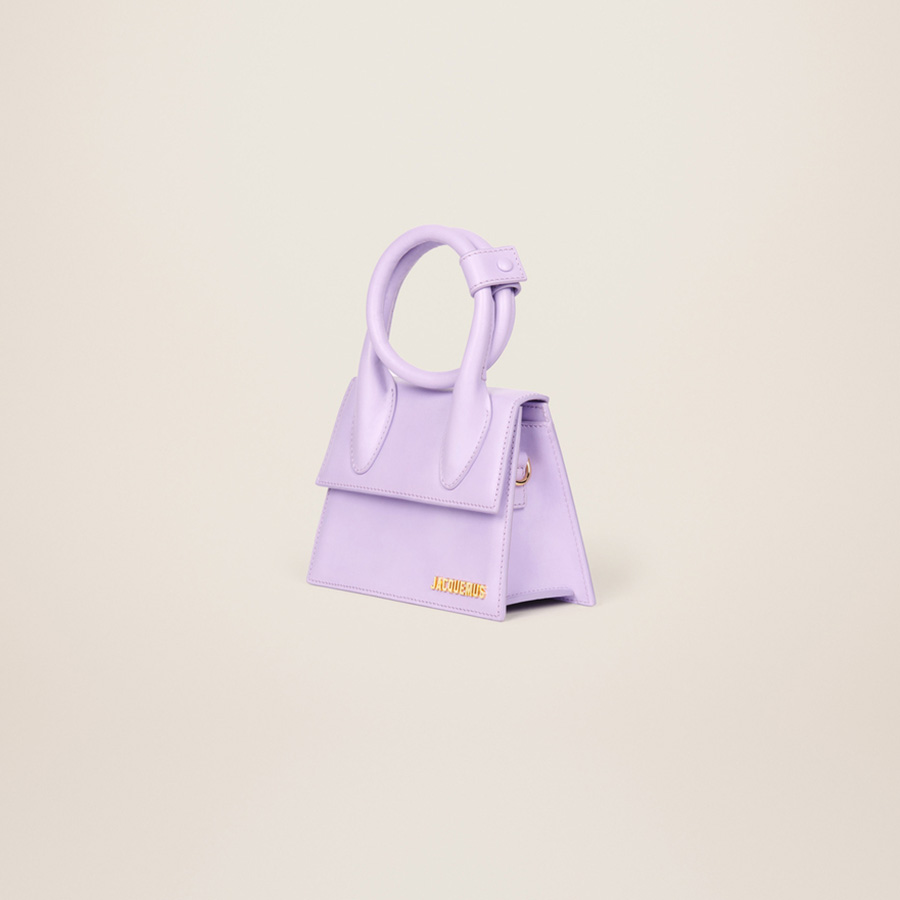 Túi Xách Jacquemus Le Chiquito Noeud Coiled Handbag Lilac Size 18 Màu Tím