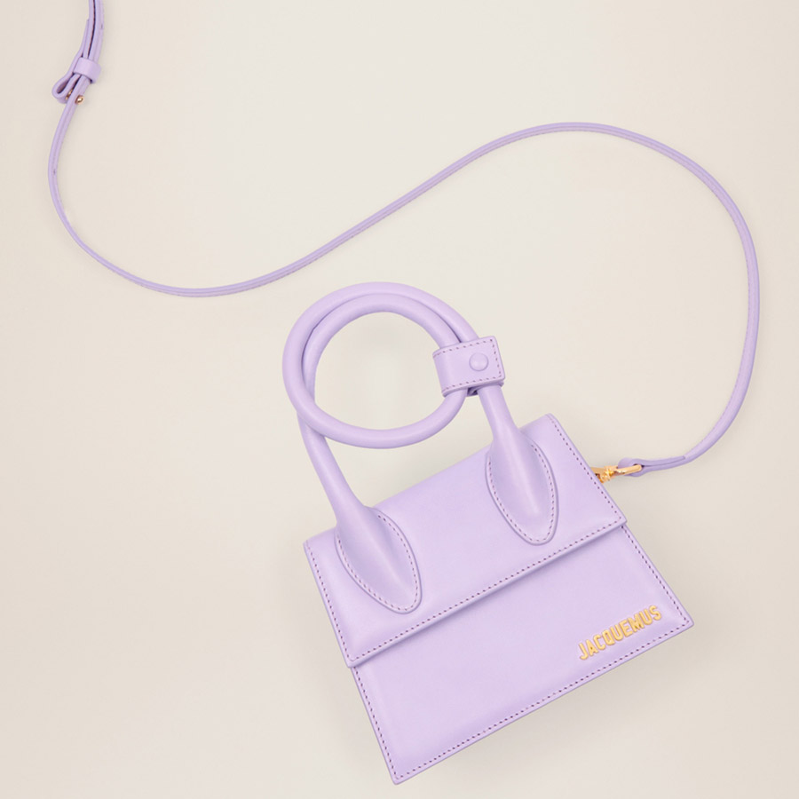 Túi Xách Jacquemus Le Chiquito Noeud Coiled Handbag Lilac Size 18 Màu Tím