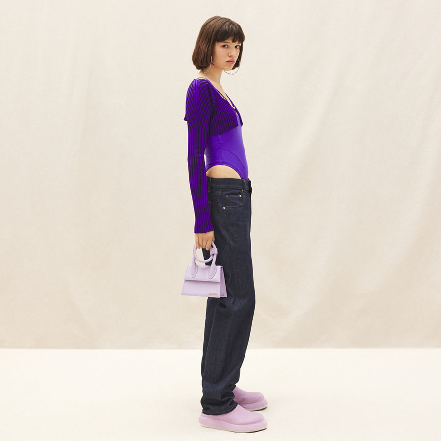 Túi Xách Jacquemus Le Chiquito Noeud Coiled Handbag Lilac Size 18 Màu Tím