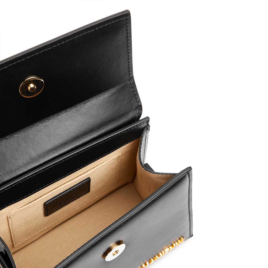 Túi Xách Jacquemus Le Chiquito Moyen Black Leather Top Handle Bag Size 18 Màu Đen