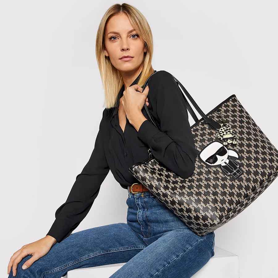 Túi Xách Karl Lagerfeld K / Ikonik Monogram Tote Black Màu Đen