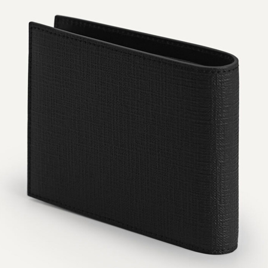 Ví Nam Pedro Textured Leather Wallet Black Màu Đen