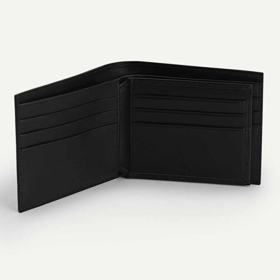 Ví Nam Pedro Textured Leather Wallet Black Màu Đen