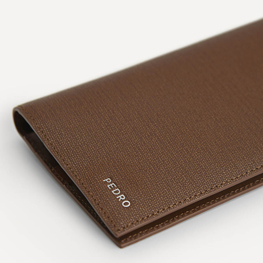 Ví Nam Pedro Full-Grain Long Leather Wallet - Dark Brown PM4-15940214 Màu Nâu