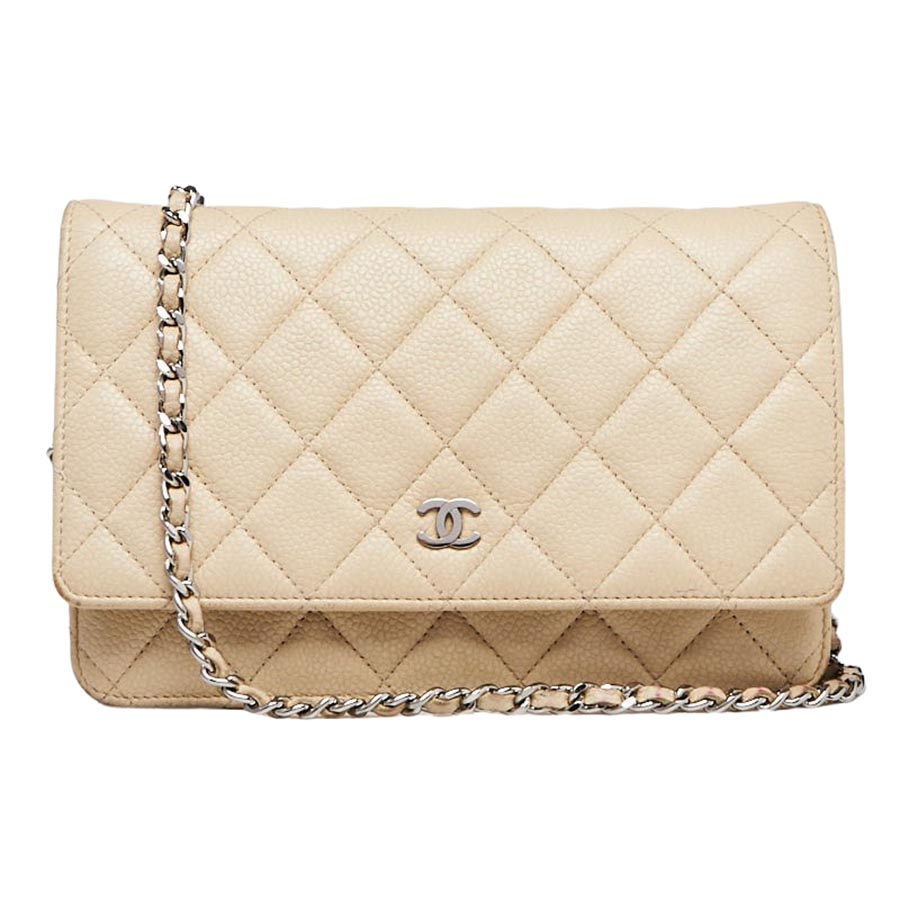 Túi Đeo Chéo Chanel Beige Clair Quilted Caviar Leather Classic Woc Clutch Bag Màu Be