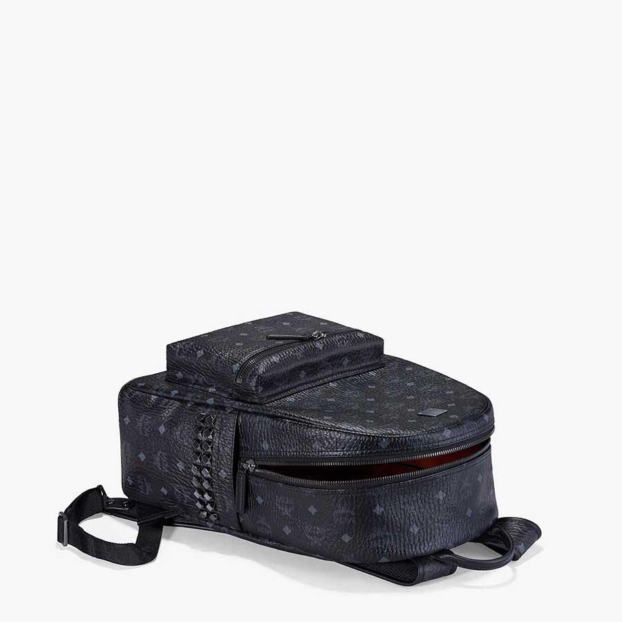 Balo MCM Stark Side Studs Backpack In Visetos Màu Đen