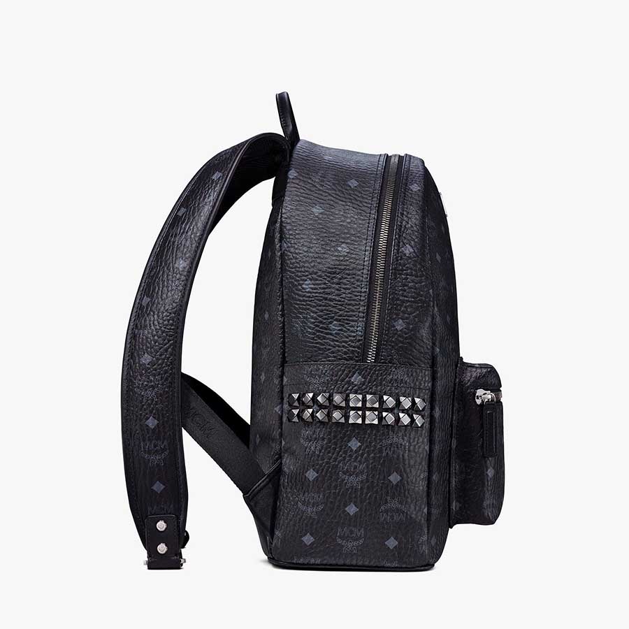 Balo MCM Stark Side Studs Backpack In Visetos Màu Đen