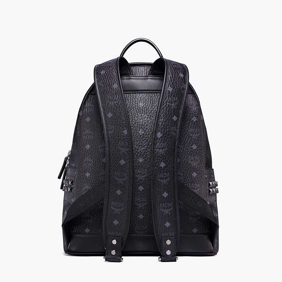 Balo MCM Stark Side Studs Backpack In Visetos Màu Đen