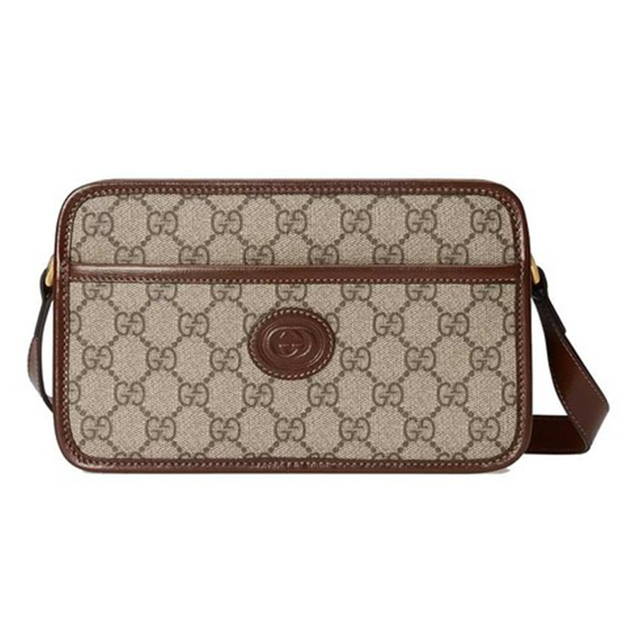 Túi Đeo Chéo Gucci Mini Bag GG Retro Màu Nâu