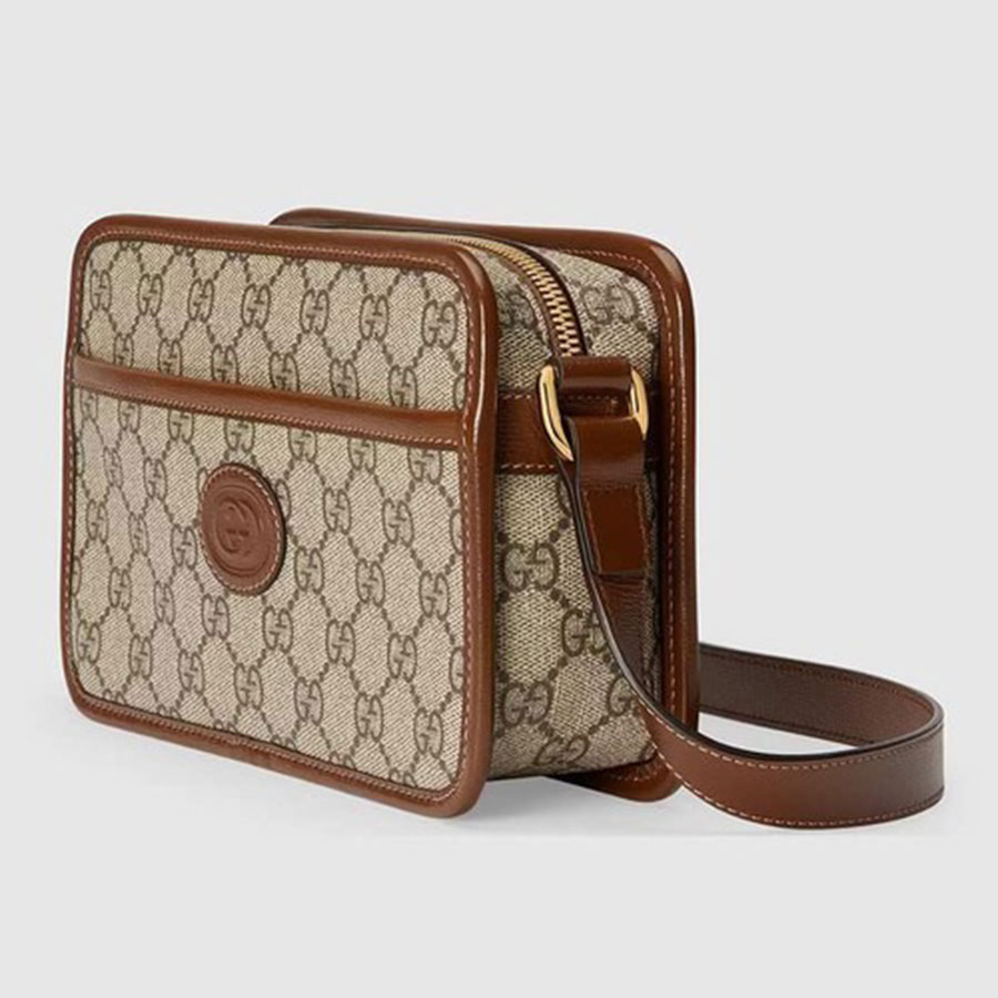 Túi Đeo Chéo Gucci Mini Bag GG Retro Màu Nâu