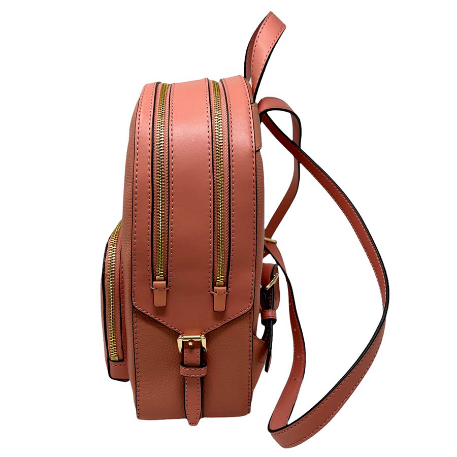 Balo Michael Kors MK Jaycee Medium Zip Pocket Leather Sherbert Màu Nâu Cam