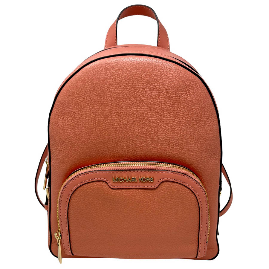 Balo Michael Kors MK Jaycee Medium Zip Pocket Leather Sherbert Màu Nâu Cam