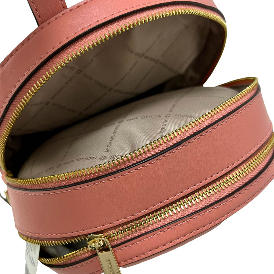 Balo Michael Kors MK Jaycee Medium Zip Pocket Leather Sherbert Màu Nâu Cam