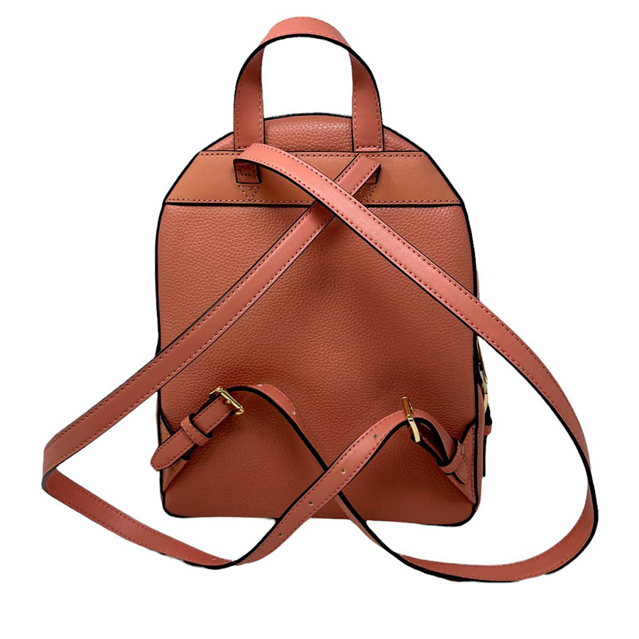 Balo Michael Kors MK Jaycee Medium Zip Pocket Leather Sherbert Màu Nâu Cam